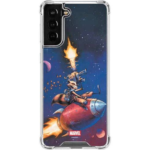 Marvel Rocket Raccoon Rocket Ride Galaxy S21 FE Clear Case